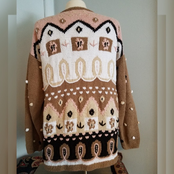 VTG Jennifer Reed HandKnit Cardigan Size M - Picture 2 of 5